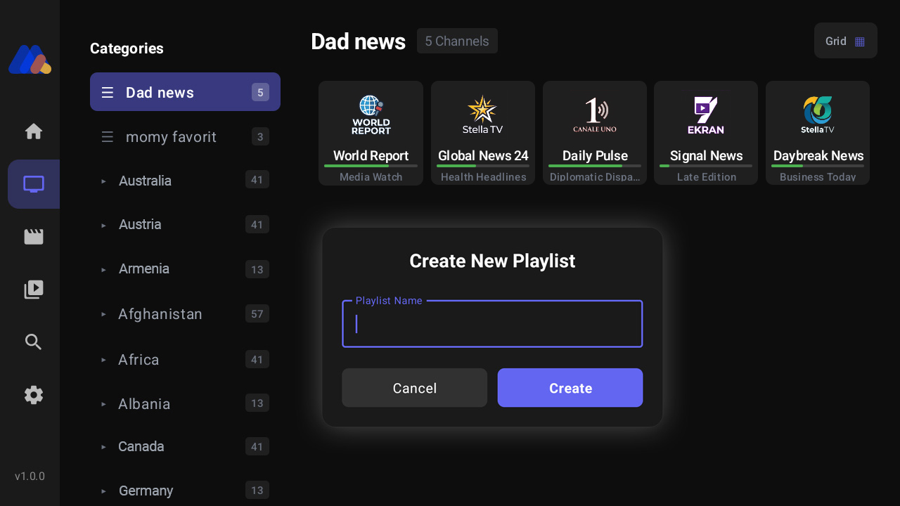 Custom Live Channel List